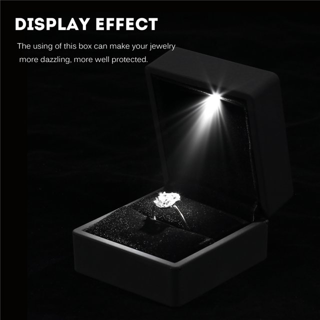 Caja de anillo, diseño revolucionario de la caja de presentación del anillo de la caja de almacenamiento del anillo del anillo iluminado LED de moda