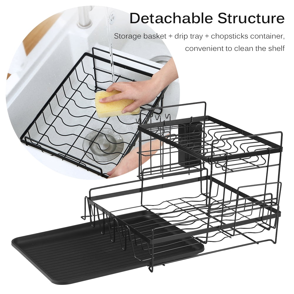 Buy Mewmewcat Carbon Steel Dish Rack Large Capacity Storage Rack for ...