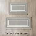 thumbnail image 4 of Washable Skid-Resistant Runner Rug, Border, Light Grey and White, 26" x 45" and 26" x 60" 2-Piece Set, 4 of 9