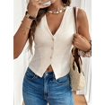 thumbnail image 6 of Women'S Sleeveless Knit Vest Top Business Casual Button Up Work Blazer Vests Waistcoat L, 6 of 9