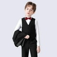 thumbnail image 4 of CARETOO Boy Suit 6 Pcs Boy Formal Wear Including Vest,Pants, Dress Shirt,Kerchief and Bow Tie for Formal Occasions Size 9t, 4 of 11