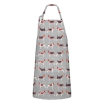Animal Beagle Cute Dog Apron-Garden Aprons for Women with Pockets-Cotton Linen Waterproof Kitchen Cooking Gardening Aprons Adjustable for Kitchen,Cooking,BBQ and Salon 33x27 Inch