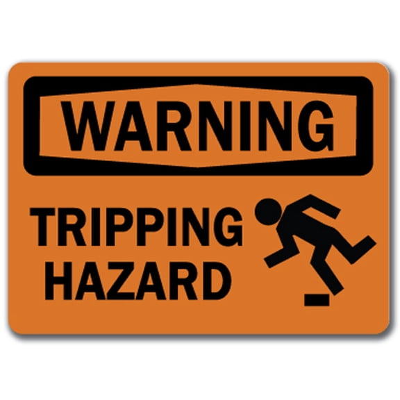 Warning Sign - Tripping Hazard with Graphic - 10" x 14" OSHA Safety Sign
