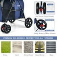 thumbnail image 5 of Infans 4-in-1 Double Pet Stroller w/ Detachable Carrier Travel Carriage for Cats Blue, 5 of 7