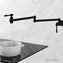 Plaisir Retractable Wall Mount Pot Filler Faucet in Matte Black