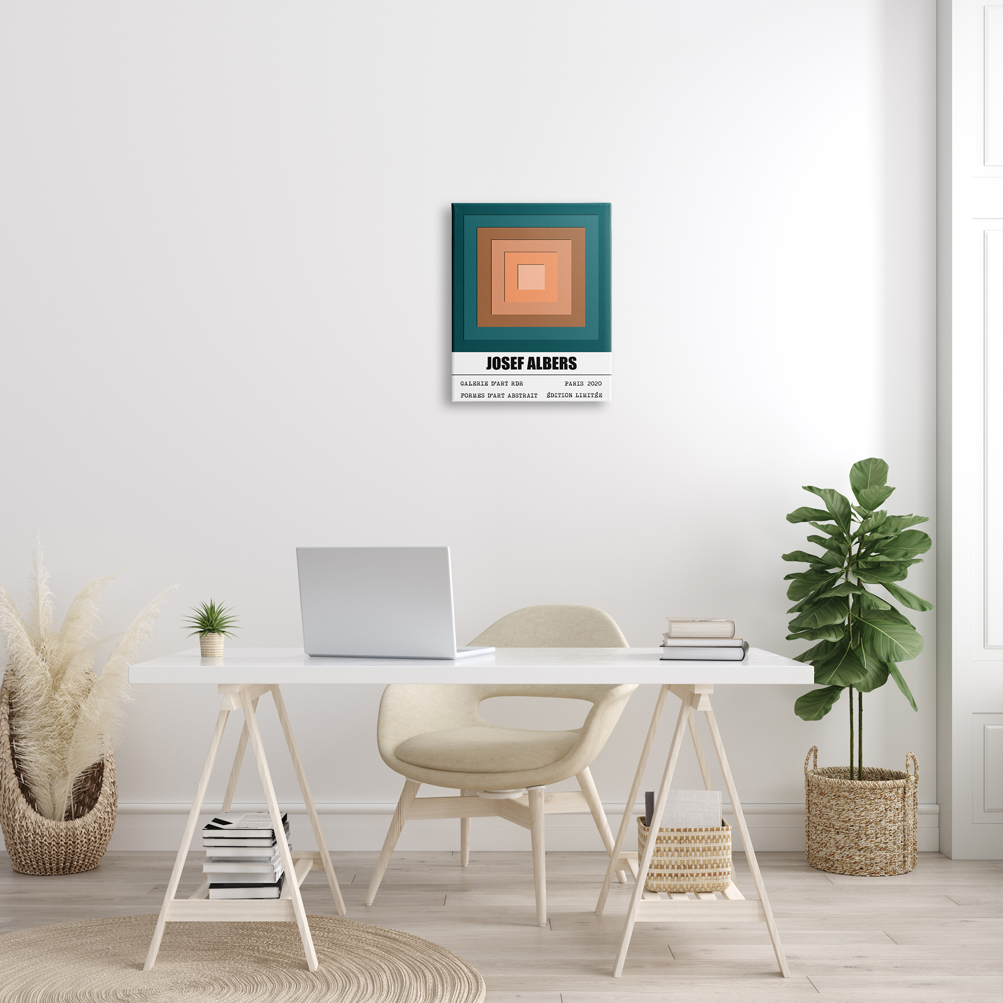 Stupell Industries Traditional Albers Abstraction Layered Geometric Square Forms, 16 x 20, Designed by Ros Ruseva