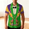 thumbnail image 4 of Xuyuer Bowling Shirts for Women Carnival Print Short Sleeve V-Neck Regular Vintage Fit Hawaiian Summer Casual Holiday Beach Shirts, 4 of 9