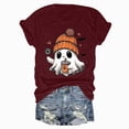 thumbnail image 5 of Towmus Halloween Shirts for Women Cute Print Shirt Fall Pumpkin Tshirt Coffee Lover Graphic Tees casual Short Sleeve Tops, 5 of 5