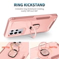 thumbnail image 3 of Case for Samsung Galaxy S23 Ultra 6.8" (2023) with 360° Rotating Finger Ring Holder Kickstand Magnetic Shockproof Stand Cover 3-Layer Military Drop Heavy Duty Protection Rugged Case, Rosegold, 3 of 8