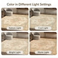 thumbnail image 7 of ODIKA 8'x10' Washable Area Rug Durable, Non-Slip Beige Frame Vintage Distressed Ornate Scrollwork Traditional Border for Living Room, Under Sectional, Family, 7 of 7