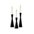 thumbnail image 1 of Juego de 3 candelabros cónicos de metal negro, centro de mesa decorativo vintage y moderno, regalo de inauguración de la casa., 1 of 5