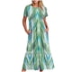 thumbnail image 1 of Puntoco Vestido Midi A La Moda Para Mujer, Estampado Geométrico Pop, En Capas, Con Dos Bolsillos, Manga Corta, Cuello Redondo, Vestido Verde Xxl,Regalos Para Mujer Joven, 1 of 4