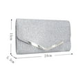 thumbnail image 5 of Suede Evening Bag Clutch Handbag Velvet Flap Envelope Clutches Wedding Party Prom Bridal Purse, 5 of 6