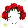 thumbnail image 4 of Elegante rosa flores banda para el cabello accesorios para fotos de aro para el cabello para bodas, fiestas, cosplay, vacaciones, 4 of 5