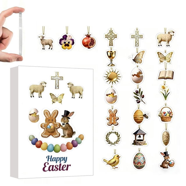 Easter Advent Calendar 2026-24 Days Surprises Countdown Calendar For Kids, Pre-filled Easter 2D Egg Toy & Set