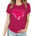 thumbnail image 4 of Ichuanyi Women's Casual Round Neck Short Sleeve Valentine's Day Print Top T Shirt, 4 of 4