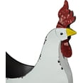 thumbnail image 3 of Zeckos Rustic White Finish Metal Rooster Planter - Indoor/Outdoor Decorative Flower Pot for Home and Garden - 15.5 Inches Long - Farmhouse Style Accent Piece, 3 of 11