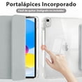 thumbnail image 3 of Funda para iPad 10ª Gen 10.9” con Porta Lápiz (Parte Trasera Rígida Transparente, Color Gris, con Stickers), 3 of 7