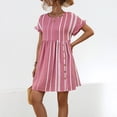 thumbnail image 5 of Antinious Women Short Sleeve Round Neck Knee Length Casual Breathable Dress, 5 of 5