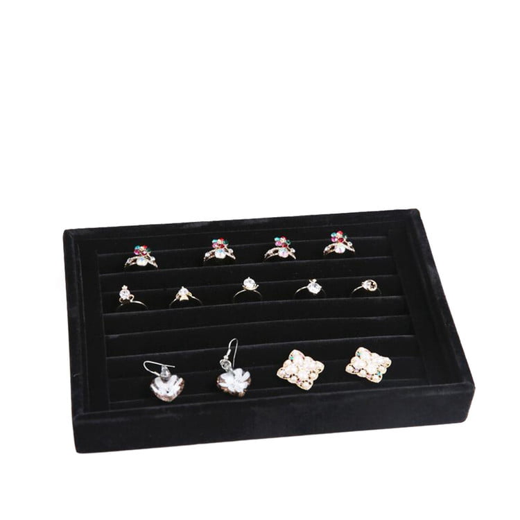 Black Jewelry Display Case Tray for Ring Cufflink Earrings for trade show 