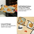 thumbnail image 4 of 5 Pcs Kitchen Set Heat Resistant Oven Mitts and Non-Slip Pot Holders with Adjustable Cooking Apron Cute Pumpkin and Leaf, 4 of 6