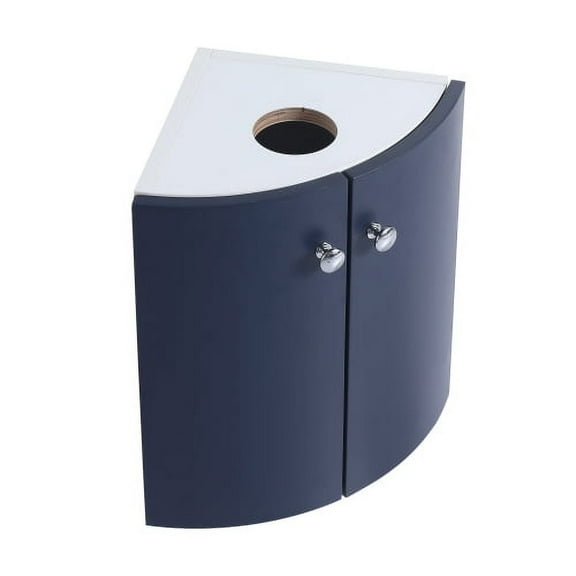 Corner Bathroom Vanity Sink Combo, Wall Mounted Cabinet Set Design, for Small Space Wall Mounted Cabinet Set, Ceramic Sink-Navy Blue
