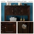 thumbnail image 1 of 46'' x 15'' x 34'' Console Table with 4 Drawers and MDF panel, Wood Buffet Cabinet Sideboard Desk with 2 Cabinets and Bottom Shelf, Retro Tall Console Table Entryway Accent Table for Entryway, S5276, 1 of 8