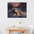 thumbnail image 2 of Nawypu  Christmas Village Wall Art, Rustic Christmas Tree Pictures for Wall Decor, Winter Snowy Canvas Artwork, Christmas Snowscape Painting for Festive Holiday Room Decor, 2 of 4