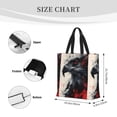 thumbnail image 2 of KLL Red Black Ink Style Bald Eagle Pattern Aesthetic Tote Bag for Women Beach Bag Shopping Bags Shoulder Bag Reusable Grocery Bags, 2 of 5