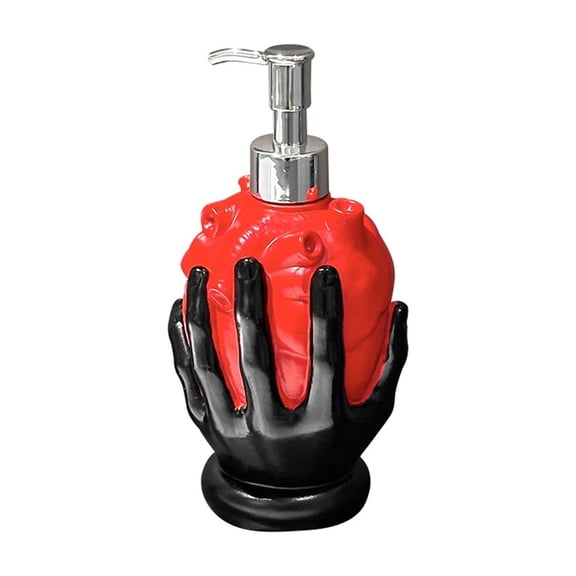 Halloween Soap Dispenser,Red Drip Motif with Black Hand Grip One-Hand Press for Bathroom Kitchen Party