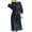 a-Blue21455, variant on Women's Solid Color Long Sleeve Midi Dress Boat Neck Puff Sleeve Belted Waist Loose Fit Dress Office Casual Daily Dress