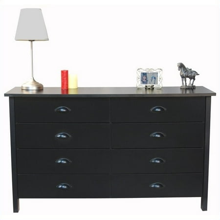 8 Drawers Nouvelle Dresser/Chest in Black