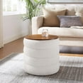 thumbnail image 1 of Modway Mezzo Round Boucle Fabric Storage Ottoman in Cloud, 1 of 9