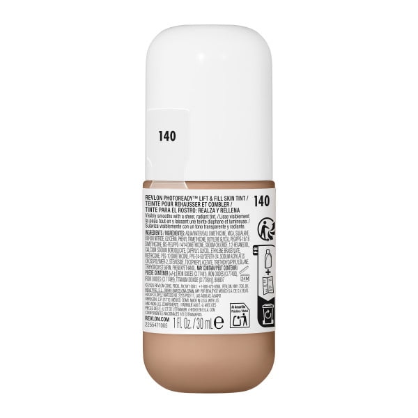 Revlon PhotoReady Lift & Fill Skin Tint, Foundation with Anti-Aging Skincare, 140, 1 fl oz