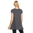 thumbnail image 4 of Women's Short Sleeve Polka Dot Round Neck Casual Pockets Blouse Top, 4 of 5