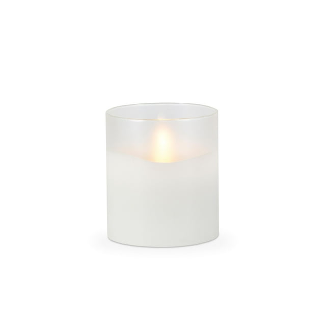 Vela Everlasting Glow de cristal esmerilado, 9 x 10 cm, Illumaflame