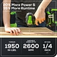 thumbnail image 3 of Greenworks 24 V Sans Balais 1950 Po/lb Perceuse à Impacts, Vitesse Hexagonale Variable de 1/4 Po, Outil Seulement (Pile et Chargeur Non Inclus), 3 of 9