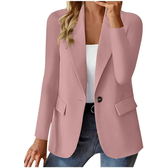 EOYWHK Blazers for Women Formal Business Suit Jacket Wrinkle-Free Slim Fit Notched Lapel Dress Jackets