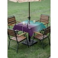 thumbnail image 5 of Square Outdoor Tablecloth with Umbrella Hole Hockey Sports Outside Table Cloth Waterproof Patio Table Cover Turquoise Aqua Purple Gradient Colored Zipper Tablecloths for Picnic Camping 60x60 Inch, 5 of 8