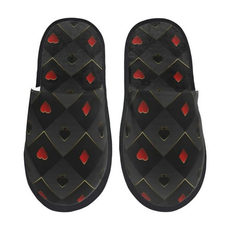 

Tideii Red Poker for Home Indoor Cotton Slippers Autumn and Winter EVA Plush Slippers Household Supplies Unisex-Medium
