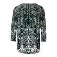 thumbnail image 5 of CYMMPU Loose Fit Tunic Tops Boho Blouses for Women Dressy Casual Summer Fashion Shirts Geometric Printed 3/4 Sleeve Round Neck Spring Tops Western T-Shirts Multicolor S, 5 of 5
