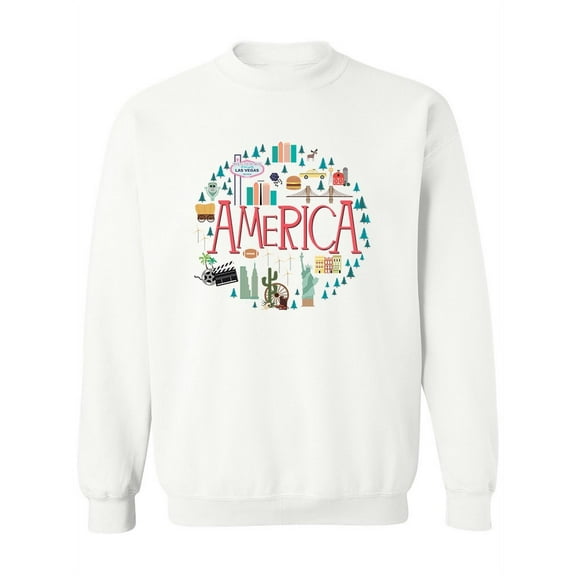 America Doodle. Sweatshirt Women -Image by Shutterstock, Female x-Large