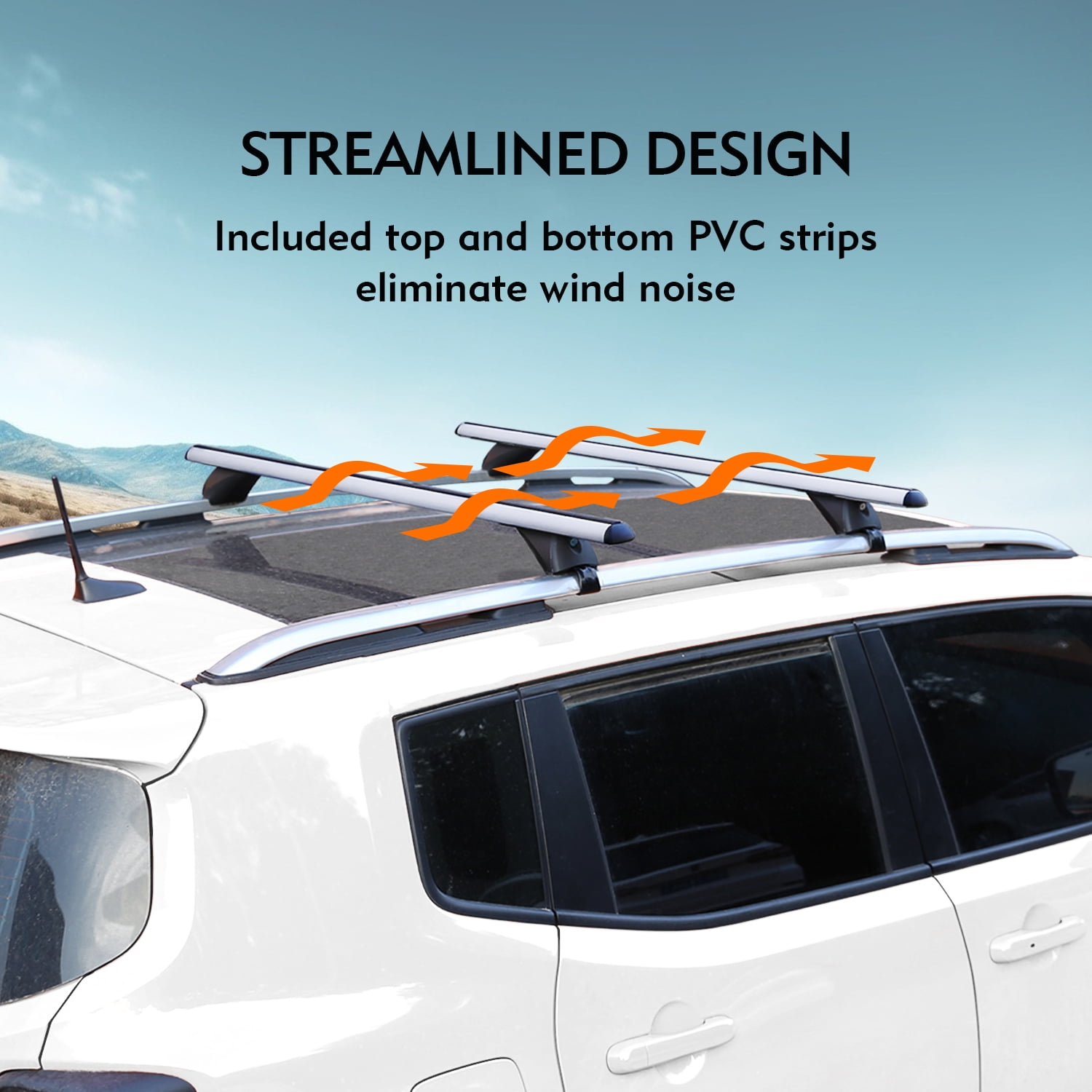 TANX Car Roof Rack Cross Bars with 2Locks，Universal Roof Rack Cross Bars,54" Thin Adjustable Aluminum Roof Rails with 200lbs Load Capacity RB003B