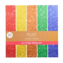 Roobee by Mara-Mi Primary Multicolor Glitter Cardstock, 12 x 12 Inches, 210 GSM, 10 Sheets