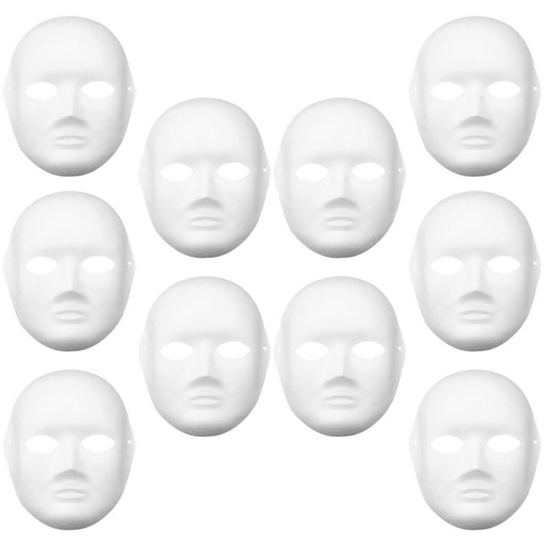 10pcs Paper Masks DIY Paintable Mask White Plain Mask Costume Mask