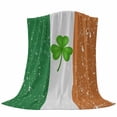 thumbnail image 6 of St. Patrick's Day Blanket Soft Cozy Warm Throw Blanket for Couch, Plush Fuzzy Flannel Fleece Blankets for Sofa, Spring Lucky Shamrock Grass Flag Bed Blankets Lightweight Gifts for Women, 40"x50", 6 of 9
