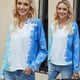 thumbnail image 3 of L Sudaderas con capucha de manga larga con cordón para mujer, suéter holgado con estampado Tie-dye y bloques de color, sudadera deportiva informal ligera con cuello en V, ropa de, 3 of 5