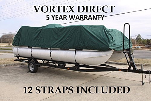 FITS 141 FT to 16 Long Deck Area UP to 102 Beam Elastic New Beige 16 FT VORTEX Ultra 5 Year Canvas Pontoon/Deck Boat Cover Fast 1 to 4 Business Day DELIVERY Strap System