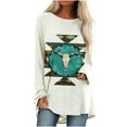 thumbnail image 1 of Mujeres moda casual manga larga cuello redondo tops blusa suelta camisas impresas Fridja czfsfas3206, 1 of 5