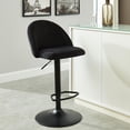 thumbnail image 2 of Modern Velvet & Metal Air Lift Stool in Black, 2 of 4